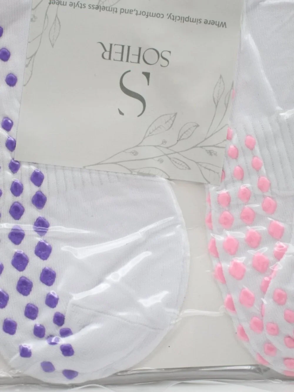 4 Pair Pilates Grip Crew Socks